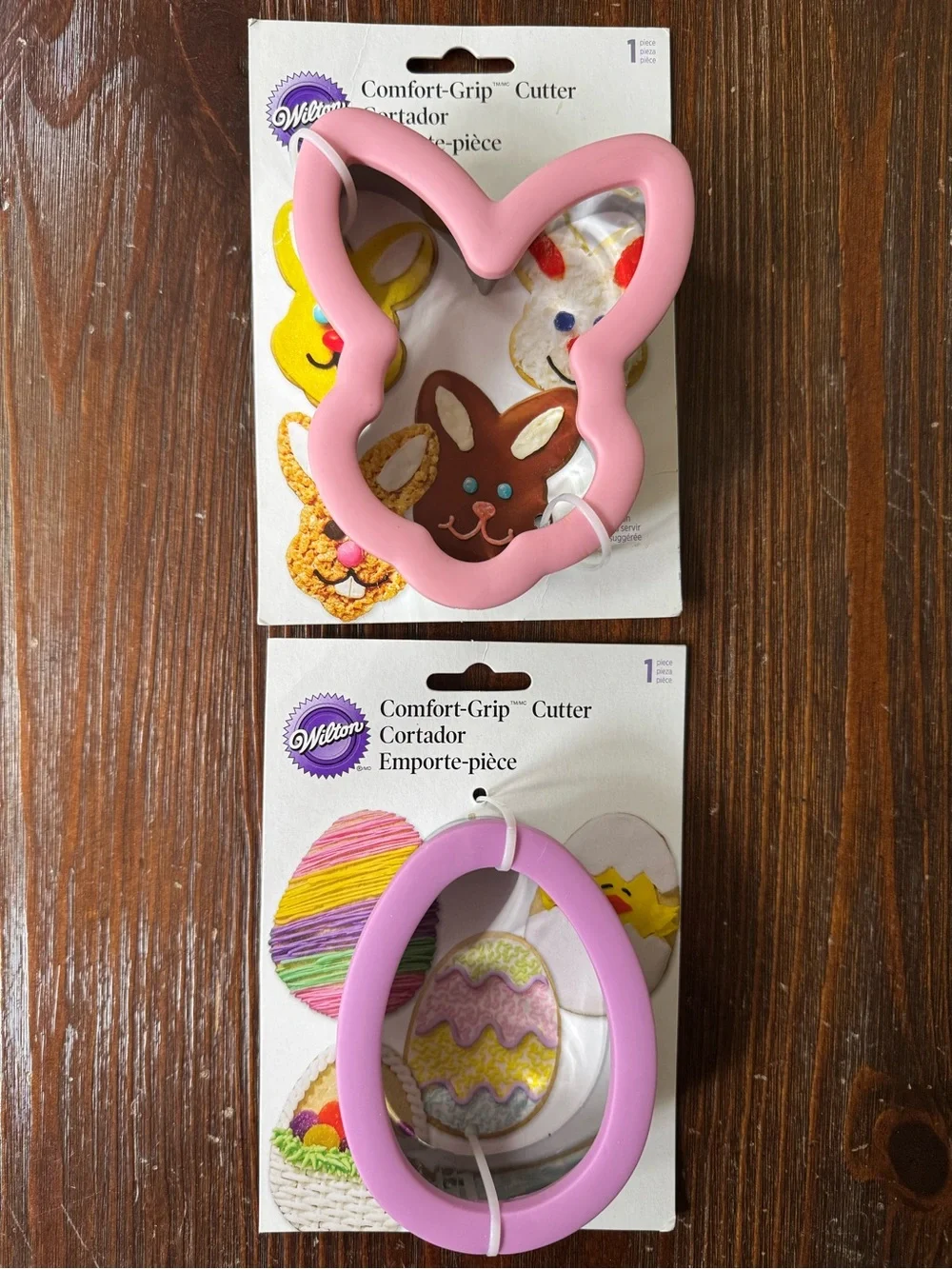 Set of 2 Wilton Easter Bunny & Egg Comfort-Grip Cutter Cake Cookie Decorating
